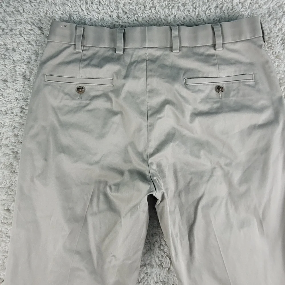 Brooks Brothers Clark Fit Pants 35x31 Beige Light Weight Advantage Chino Stretch